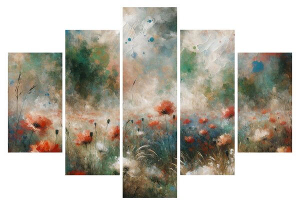 Obraz – Abstrakcia poľa s makmi (150x105 cm)