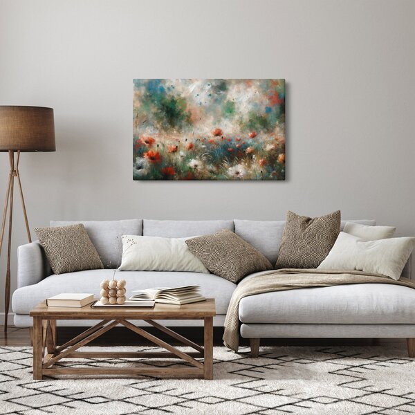 Obraz – Abstrakcia poľa s makmi (90x60 cm)