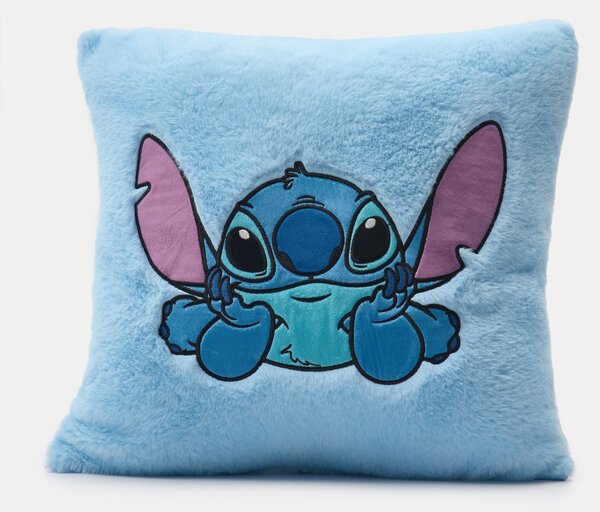 Sinsay - Vankúš z umelej kožušiny Stitch - svetlomodrá