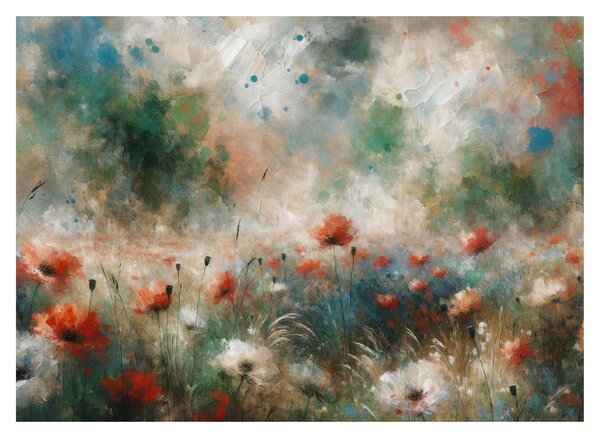 Obraz – Abstrakcia poľa s makmi (70x50 cm)