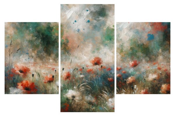 Obraz – Abstrakcia poľa s makmi (90x60 cm)