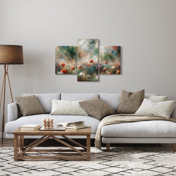 Obraz – Abstrakcia poľa s makmi (90x60 cm)