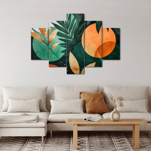 Obraz - Geometrické prírodné motívy (150x105 cm)