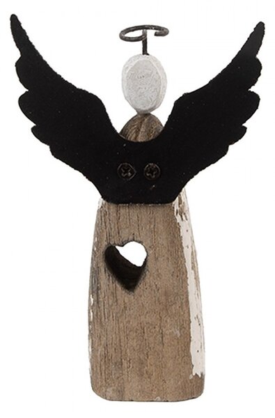 Dekorácia drevená figúrka anjel Angel Rustic S - 7*3*12 cm - Clayre & Eef