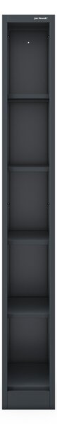 Úzky kovový regál, archivačný na dokumenty antracitový: TIM 250 x 1850 x 400 mm