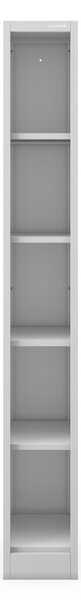 Úzky kovový regál, archivačný na dokumenty sivý: TIM 250 x 1850 x 400 mm