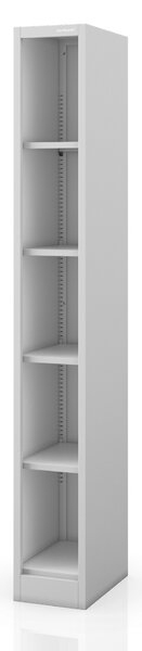 Úzky kovový regál, archivačný na dokumenty sivý: TIM 250 x 1850 x 400 mm