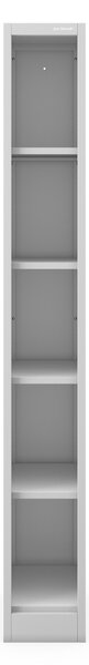 Úzky kovový regál, archivačný na dokumenty sivý: TIM 250 x 1850 x 450 mm