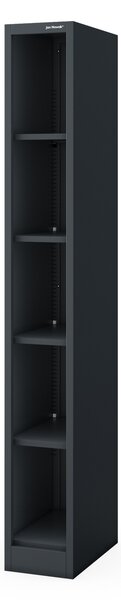 Úzky kovový regál, archivačný na dokumenty antracitový: TIM 250 x 1850 x 450 mm