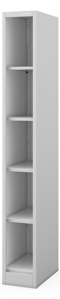 Úzky kovový regál, archivačný na dokumenty sivý: TIM 250 x 1850 x 450 mm