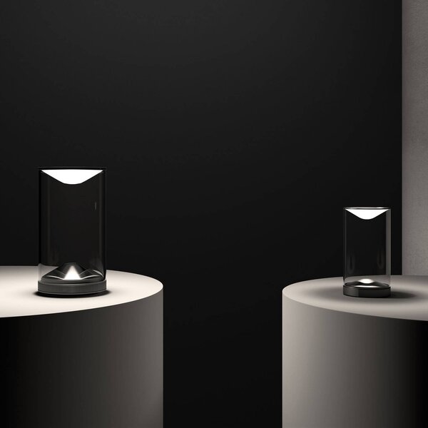 Stolná lampa Lumina Eva LED s 3 000K základňou čierna Ø18cm