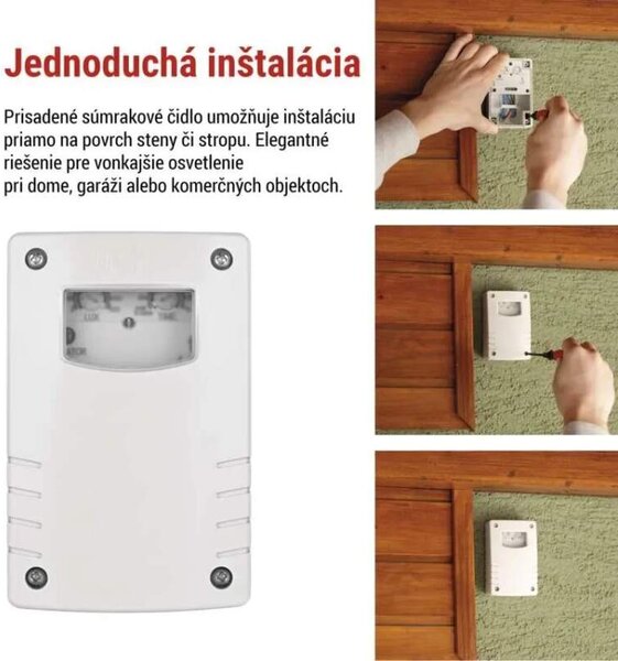 Senzor súmraku 1800W IP65 biely (GS41151)