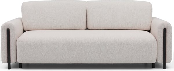 MUZZA Trojmiestna rozkladacia pohovka cadova 244 cm s úložným priestorom chenille béžová s čiernymi nohami