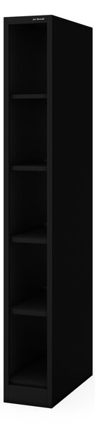 Úzky kovový regál, archivačný na dokumenty čierny: TIM 250 x 1850 x 600 mm