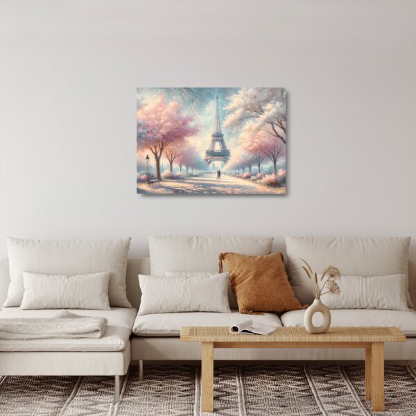 Sklenený obraz – Jar v Paríži (70x50 cm)