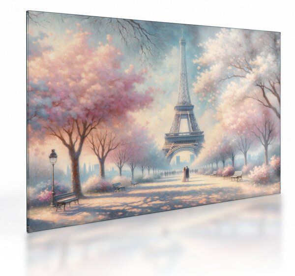 Sklenený obraz – Jar v Paríži (70x50 cm)