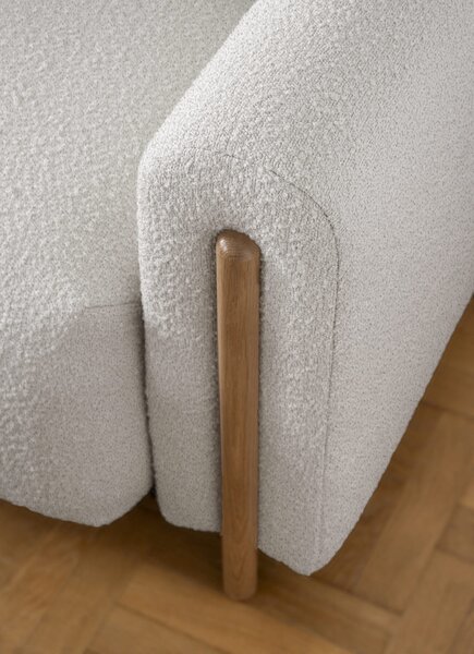 MUZZA Trojmiestna rozkladacia pohovka cadova 244 cm s úložným priestorom chenille svetlosivá s prírodnými nohami