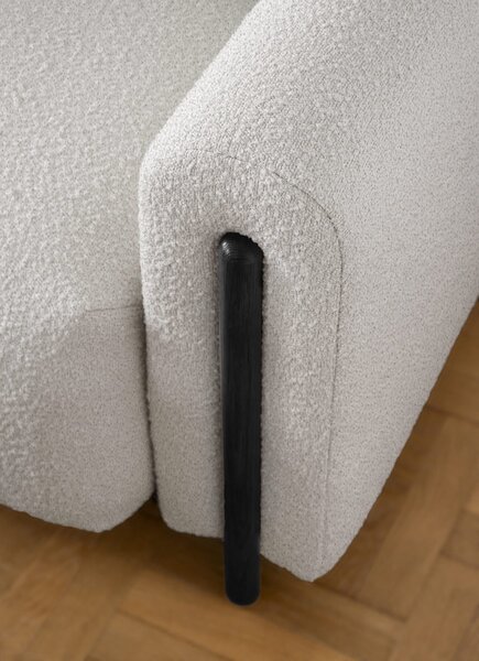 MUZZA Trojmiestna rozkladacia pohovka cadova 244 cm s úložným priestorom chenille svetlosivá s čiernymi nohami
