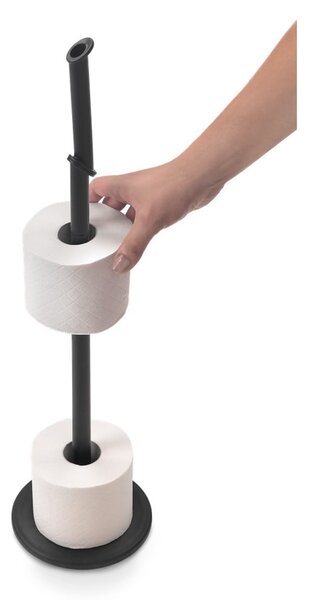 Matne čierny oceľový stojan na toaletný papier Lava – Metaltex