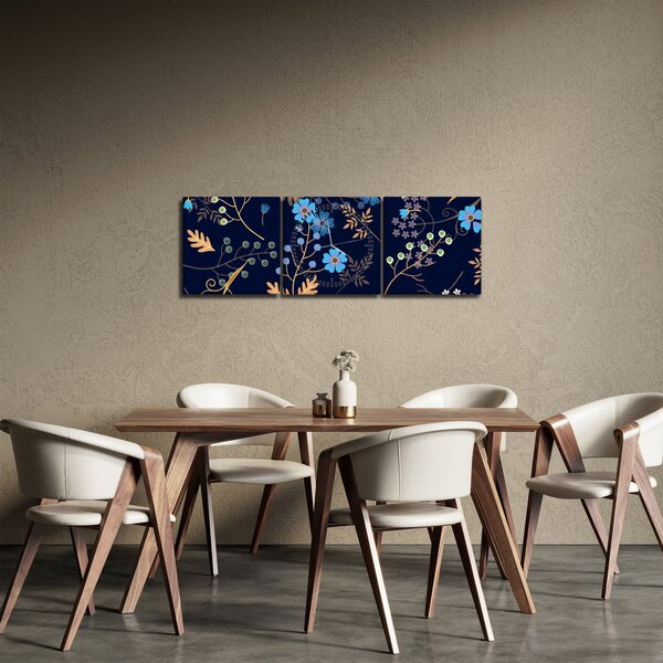 Obraz - Jesenné kvety (s hodinami) (90x30 cm)