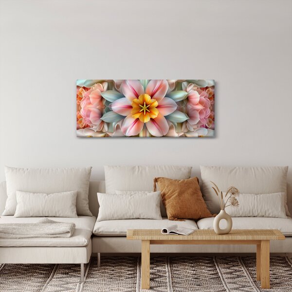 Obraz - Kaleidoskopický kvet (120x50 cm)
