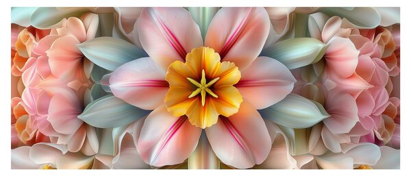Obraz - Kaleidoskopický kvet (120x50 cm)