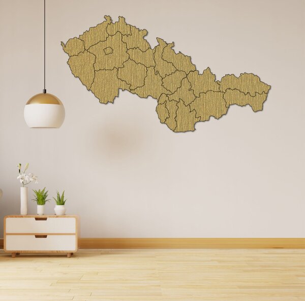Veľká drevená mapa Slovensko a Česko | SENTOP M011