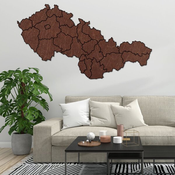 Veľká drevená mapa Slovensko a Česko | SENTOP M011