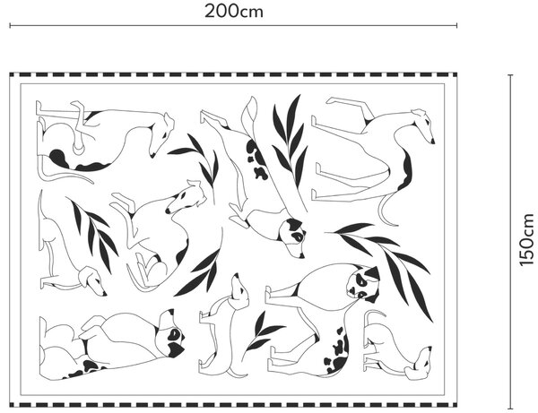 MUZZA Deka pawfect 200 x 150 cm červená