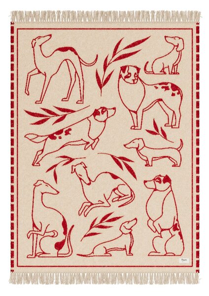 MUZZA Deka pawfect 200 x 150 cm červená