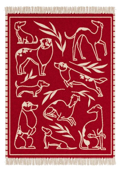 MUZZA Deka pawfect 200 x 150 cm červená