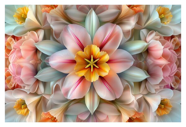 Obraz - Kaleidoskopický kvet (90x60 cm)