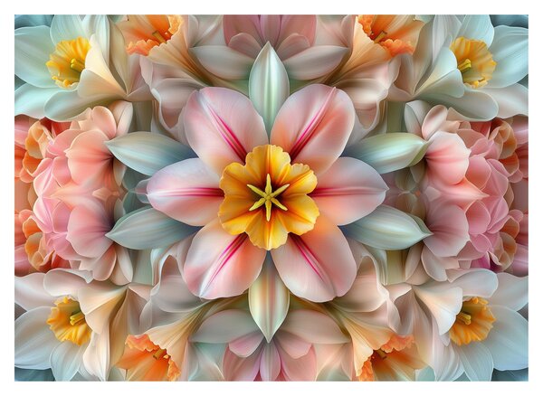 Sklenený obraz - Kaleidoskopický kvet (70x50 cm)