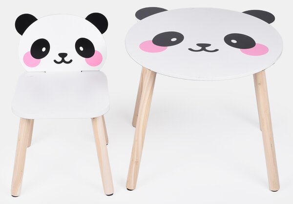 Sinsay - Set stolíka a stoličky s motívom pandy - biela