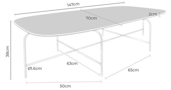 MUZZA Konferenčný stolík MASHAN 147 x 70 cm