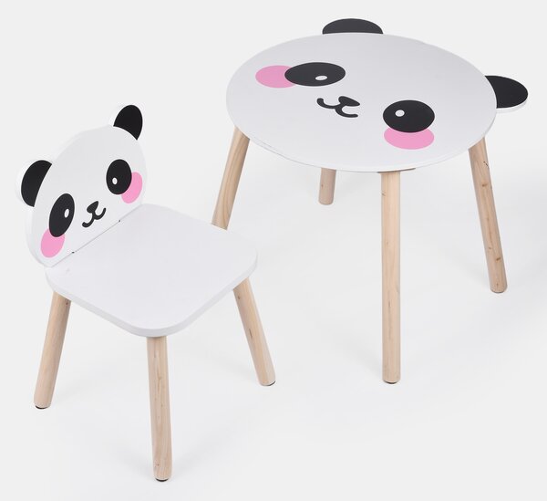 Sinsay - Set stolíka a stoličky s motívom pandy - biela