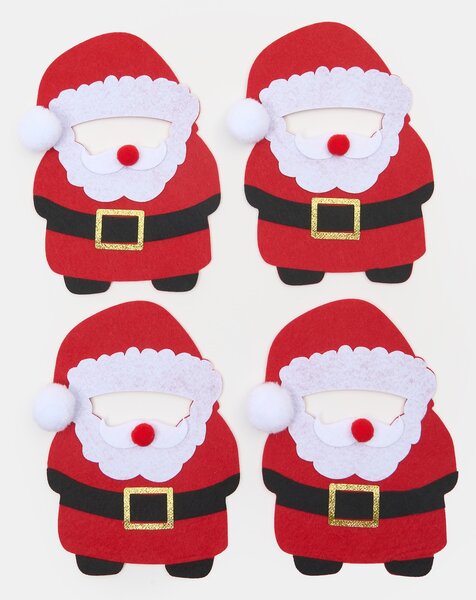 Sinsay - Vianočné puzdrá na príbory s motívom Santa Clausa 4 pack - viacfarebná