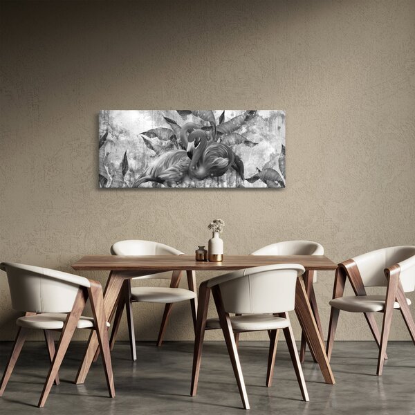 Obraz - Plameniaky graffiti (120x50 cm)