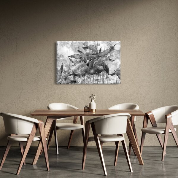 Obraz - Plameniaky graffiti (90x60 cm)