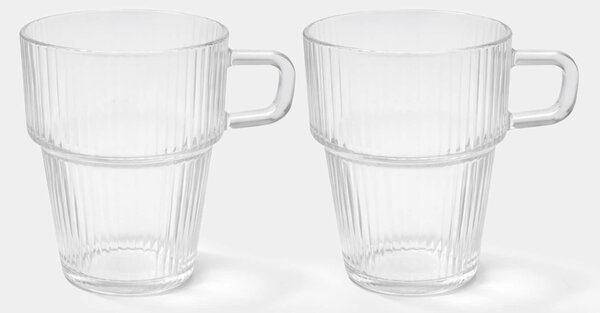 Sinsay - Rýhované sklenené hrnčeky 2 pack - clear