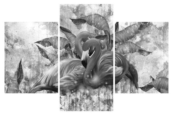 Obraz - Plameniaky graffiti (90x60 cm)