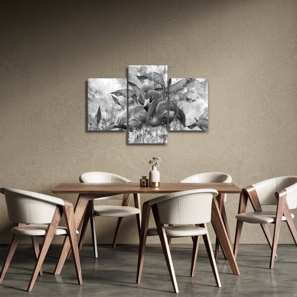 Obraz - Plameniaky graffiti (90x60 cm)