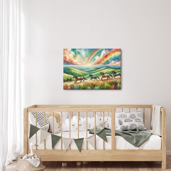 Obraz – Kone cválajúce krajinou (70x50 cm)