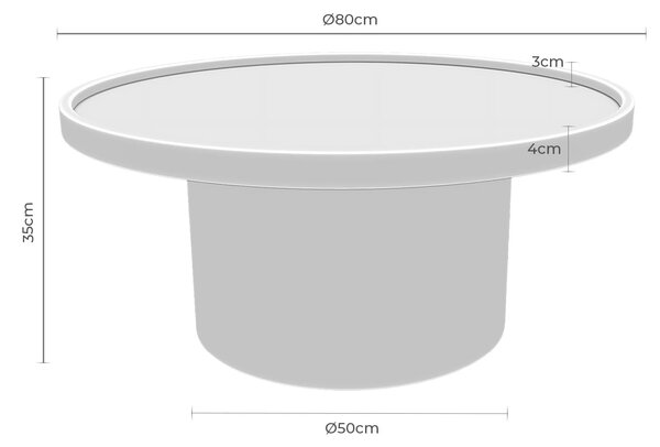 MUZZA Konferenčný stolík KOPI ø80 x 35 cm čierny