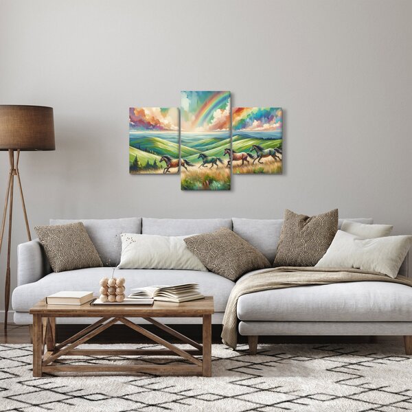 Obraz – Kone cválajúce krajinou (90x60 cm)