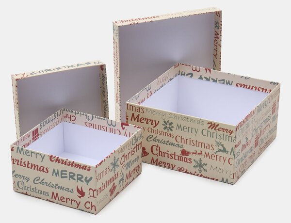 Sinsay - Vianočné darčekové krabice s potlačou „Merry Christmas“ 2 pack - viacfarebná