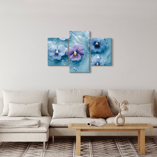 Obraz - Fialky vo vode (90x60 cm)