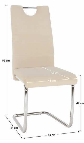 KONDELA Jedálenská stolička, béžová Dulux Velvet látka/svetlé šitie, ABIRA NEW