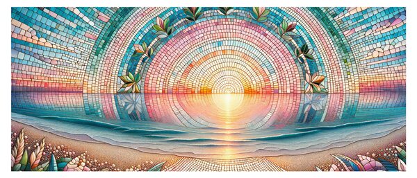 Obraz – Mozaika zapadajúceho slnka (120x50 cm)