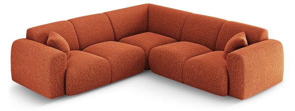 MUZZA Rohová päťmiestna pohovka NOMALIO 252 x 252 cm chenille terakota